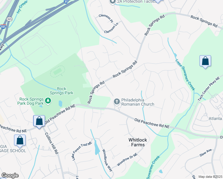 map of restaurants, bars, coffee shops, grocery stores, and more near 2800 Tuscany Park Drive in Lawrenceville