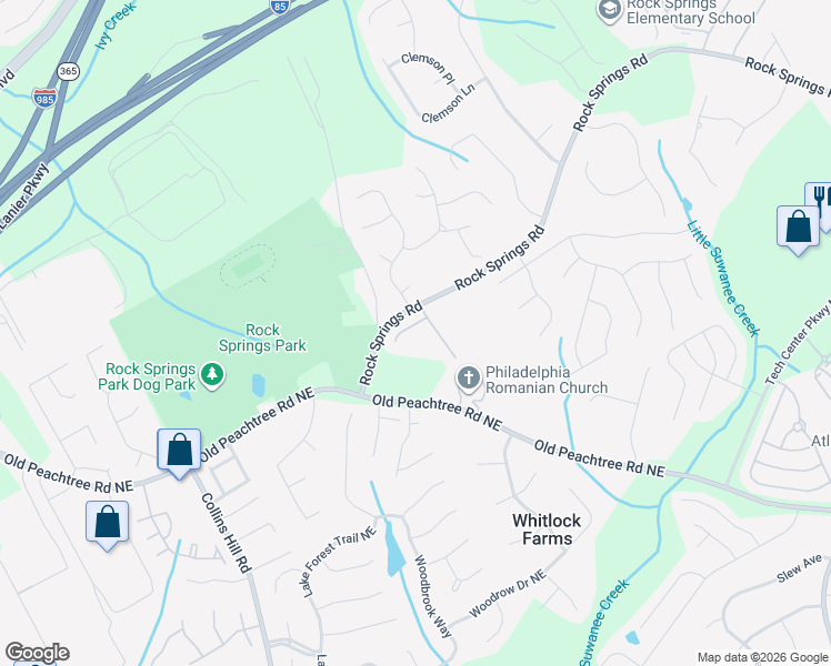 map of restaurants, bars, coffee shops, grocery stores, and more near 561 Tuscany Walk Lane in Lawrenceville