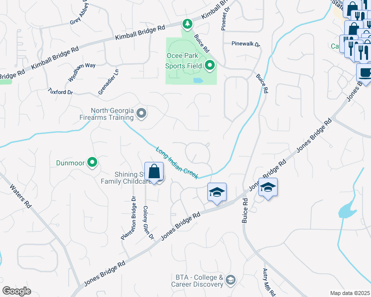 map of restaurants, bars, coffee shops, grocery stores, and more near in Alpharetta