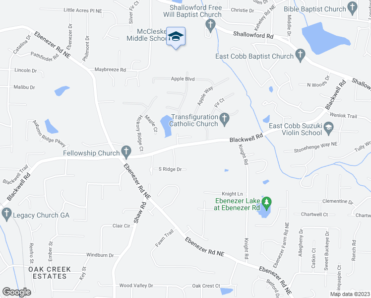 map of restaurants, bars, coffee shops, grocery stores, and more near 1622 Blackwell Road in Marietta