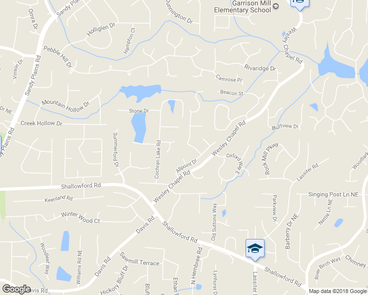 map of restaurants, bars, coffee shops, grocery stores, and more near 3721 Northpoint Drive in Marietta