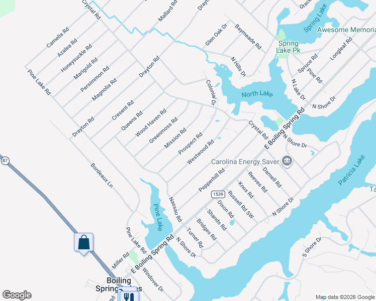 map of restaurants, bars, coffee shops, grocery stores, and more near 457-623 Westwood Road in Southport