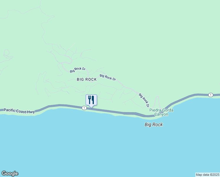 map of restaurants, bars, coffee shops, grocery stores, and more near 20374 Seaboard Road in Malibu