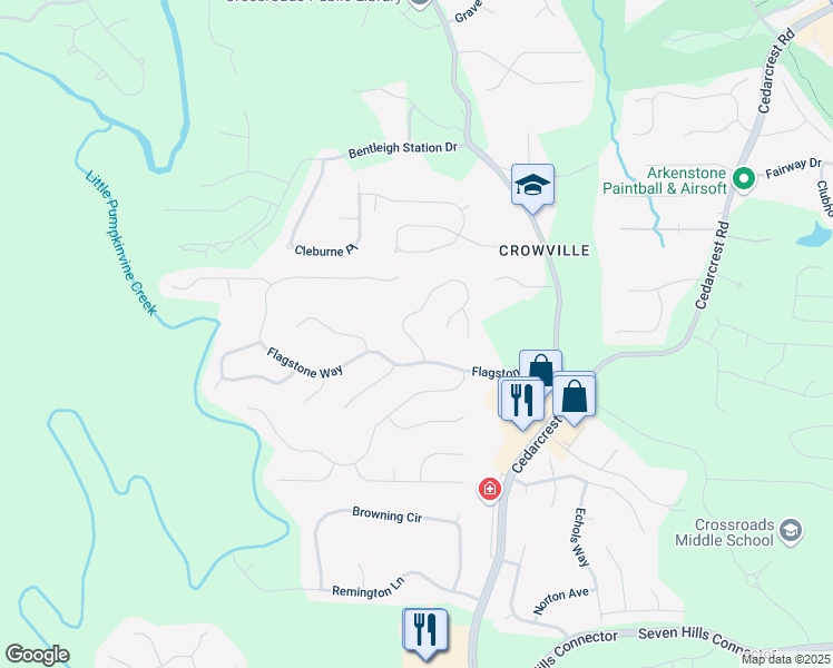 map of restaurants, bars, coffee shops, grocery stores, and more near 52 Turtle Rock Place in Acworth
