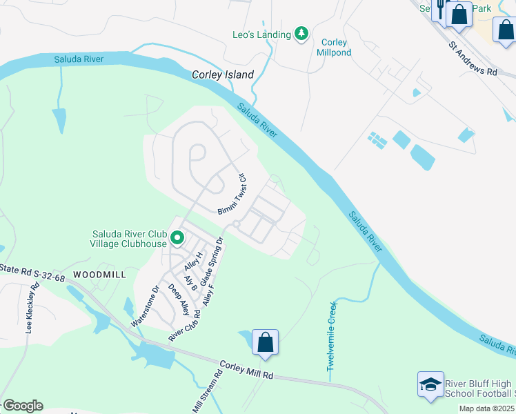 map of restaurants, bars, coffee shops, grocery stores, and more near 107 Old Woodlands Boulevard in Lexington