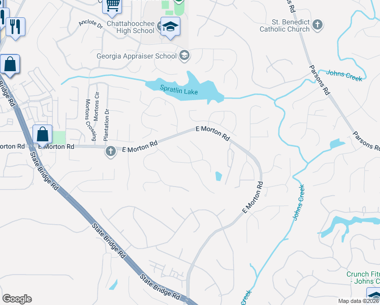 map of restaurants, bars, coffee shops, grocery stores, and more near 945 Nightingale Walk in Alpharetta