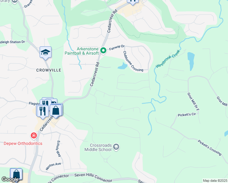 map of restaurants, bars, coffee shops, grocery stores, and more near 265 Riverclub Road in Acworth