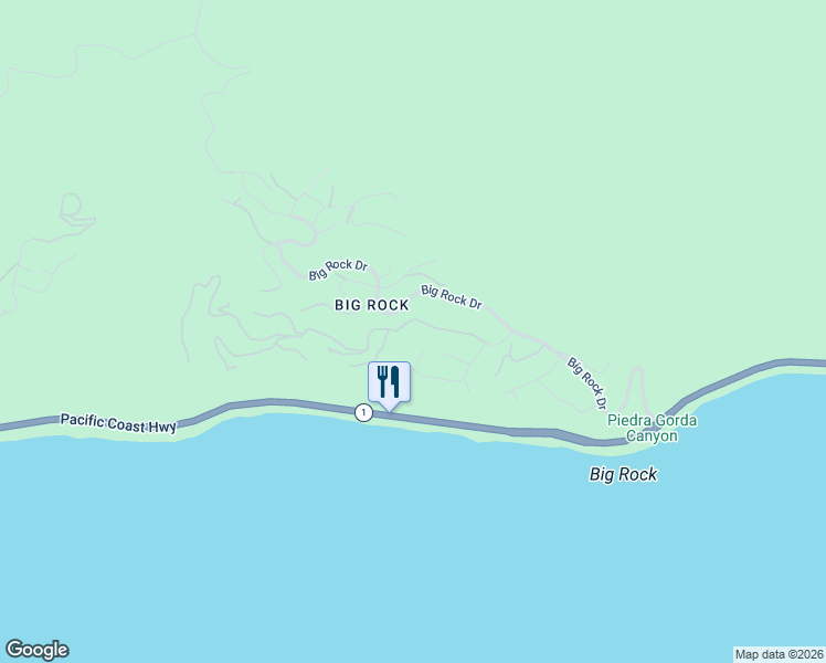 map of restaurants, bars, coffee shops, grocery stores, and more near 20419 Seaboard Road in Malibu