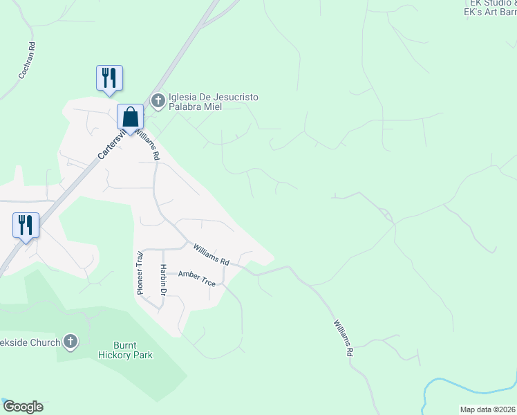 map of restaurants, bars, coffee shops, grocery stores, and more near 108 Amber Court in Dallas