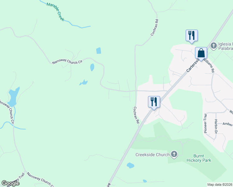 map of restaurants, bars, coffee shops, grocery stores, and more near 12 Burnt Hickory Pointe in Dallas