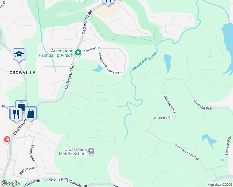 map of restaurants, bars, coffee shops, grocery stores, and more near 39 Pickett's Creek Drive in Acworth