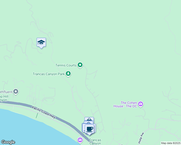 map of restaurants, bars, coffee shops, grocery stores, and more near 30647 La Sonora Drive in Malibu