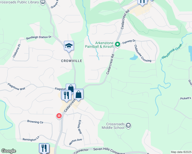 map of restaurants, bars, coffee shops, grocery stores, and more near 92 North Springs Court in Acworth