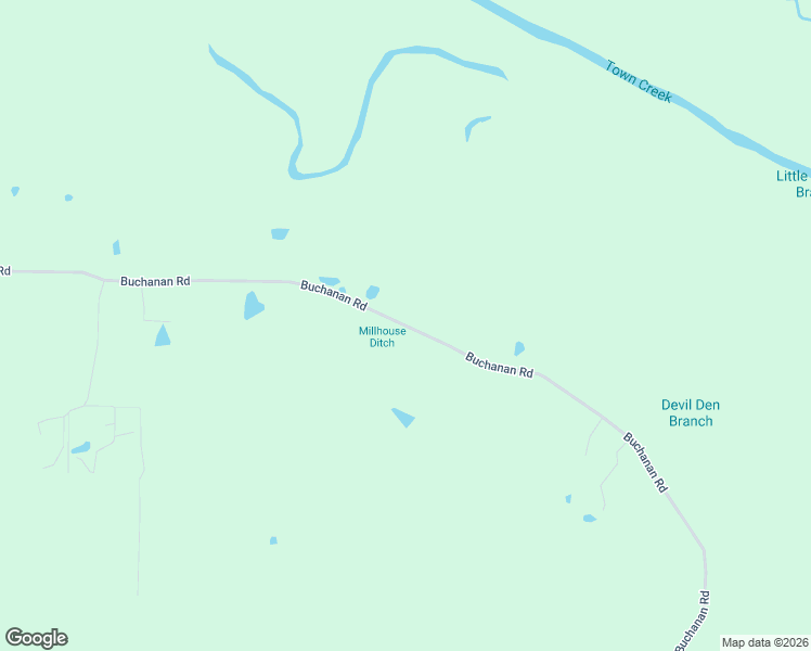 map of restaurants, bars, coffee shops, grocery stores, and more near 30148 Buchanan Road in Nettleton