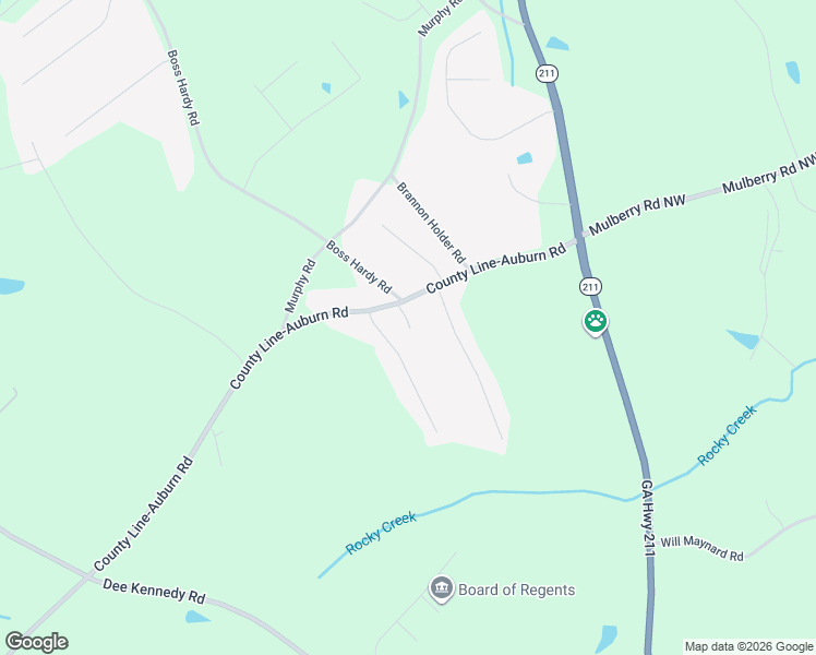 map of restaurants, bars, coffee shops, grocery stores, and more near 681 County Line-Auburn Road in Winder