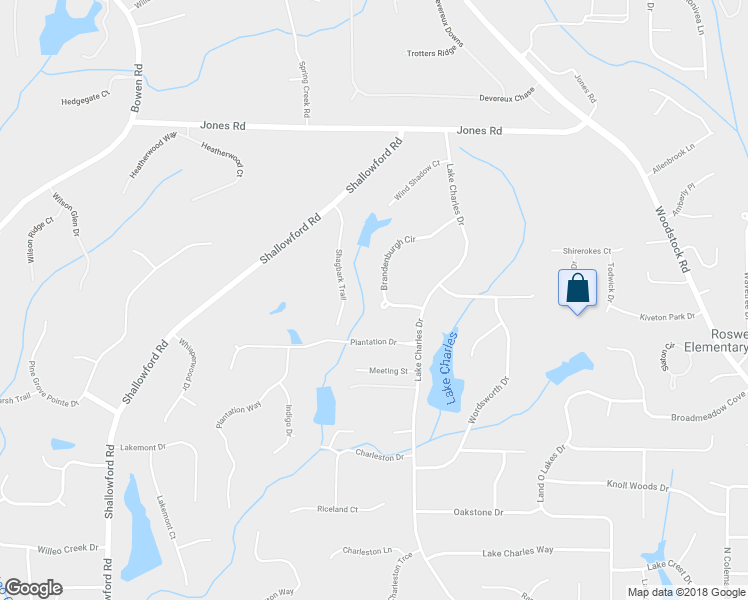 map of restaurants, bars, coffee shops, grocery stores, and more near 230 Brandenburgh Circle in Roswell