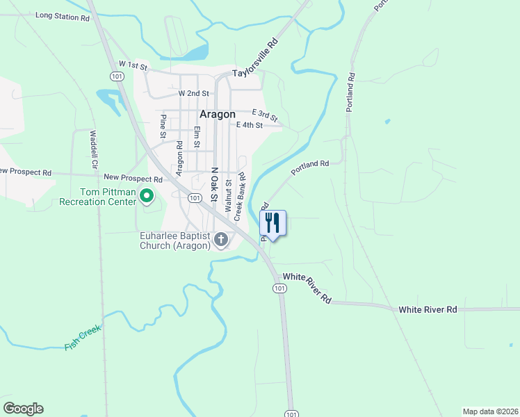 map of restaurants, bars, coffee shops, grocery stores, and more near 143 Portland Road in Aragon