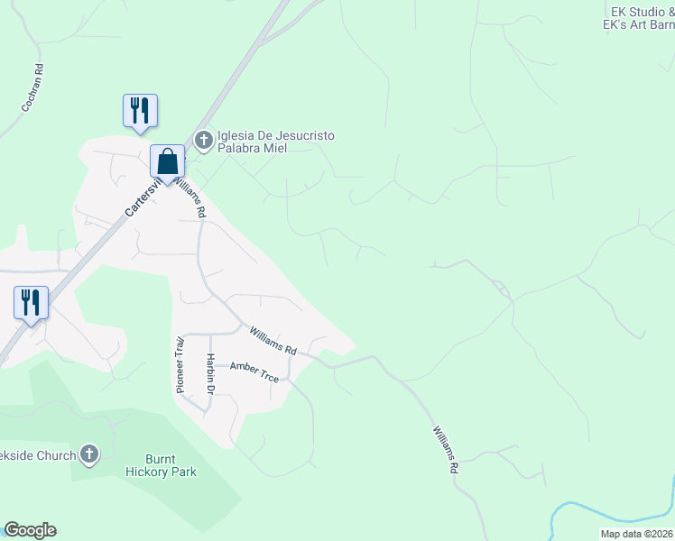 map of restaurants, bars, coffee shops, grocery stores, and more near 103 Amber Court in Dallas