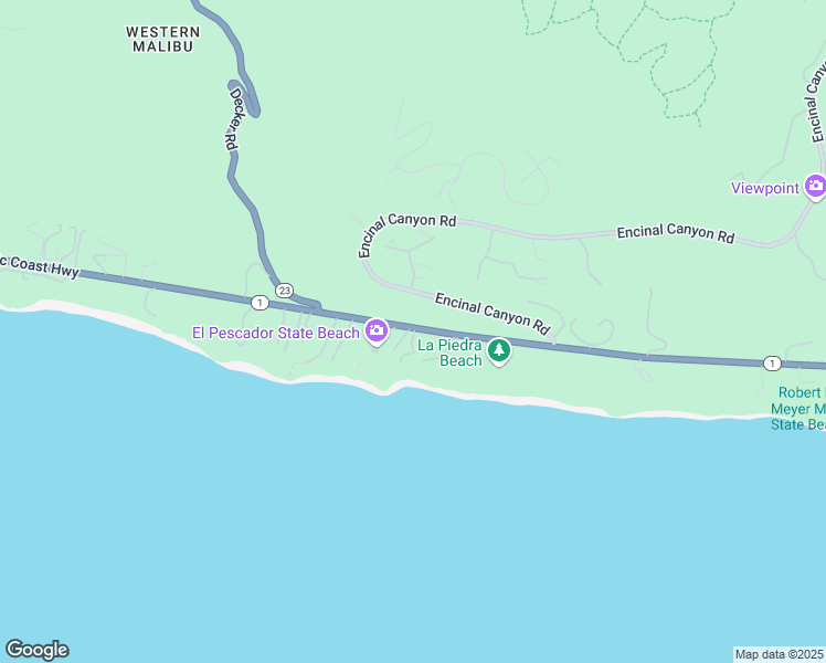 map of restaurants, bars, coffee shops, grocery stores, and more near 32852 California 1 in Malibu