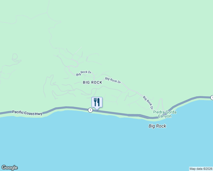 map of restaurants, bars, coffee shops, grocery stores, and more near 20419 Seaboard Road in Malibu