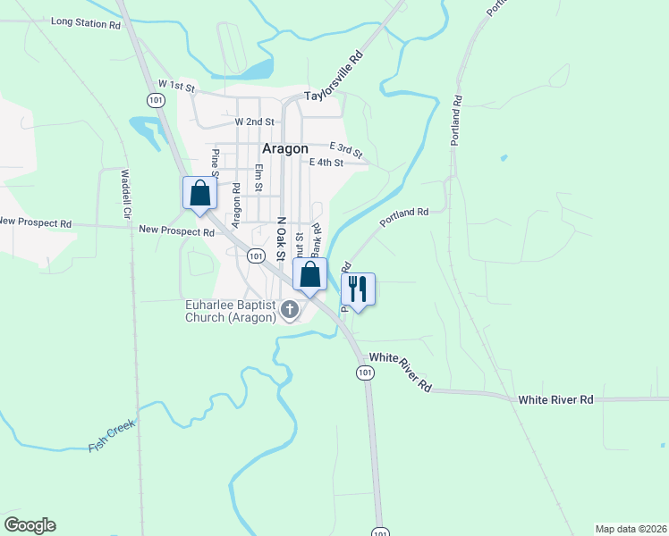 map of restaurants, bars, coffee shops, grocery stores, and more near 143 Portland Road in Aragon