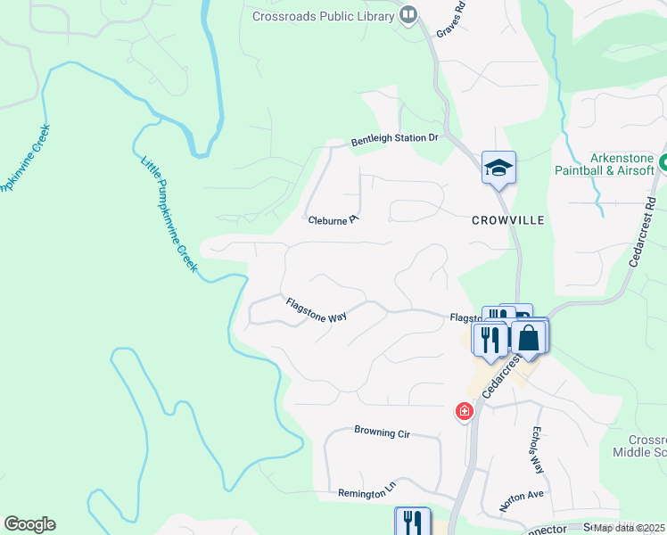map of restaurants, bars, coffee shops, grocery stores, and more near 136 Golden Aster Trce in Acworth