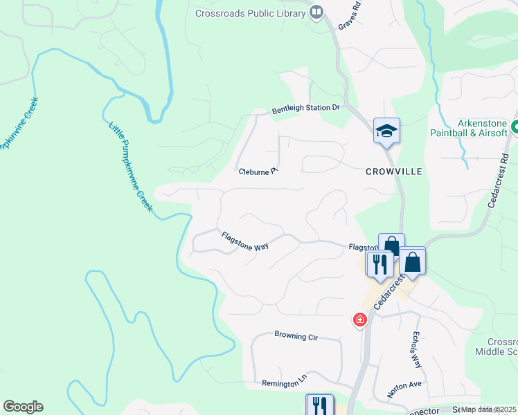 map of restaurants, bars, coffee shops, grocery stores, and more near 136 Golden Aster Trce in Acworth