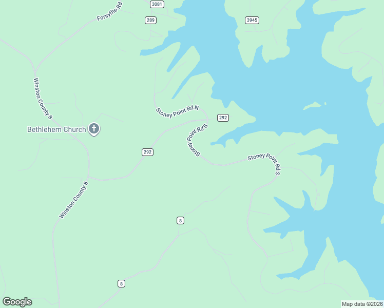 map of restaurants, bars, coffee shops, grocery stores, and more near Stoney Point Road South in Double Springs