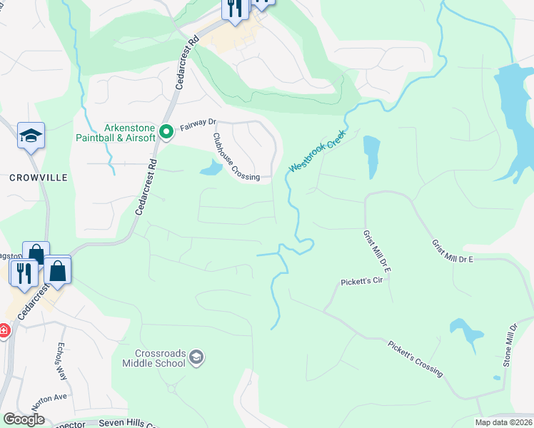 map of restaurants, bars, coffee shops, grocery stores, and more near 39 Pickett's Creek Drive in Acworth