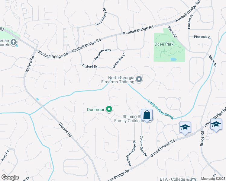 map of restaurants, bars, coffee shops, grocery stores, and more near 10625 Kingsmark Trail in Alpharetta