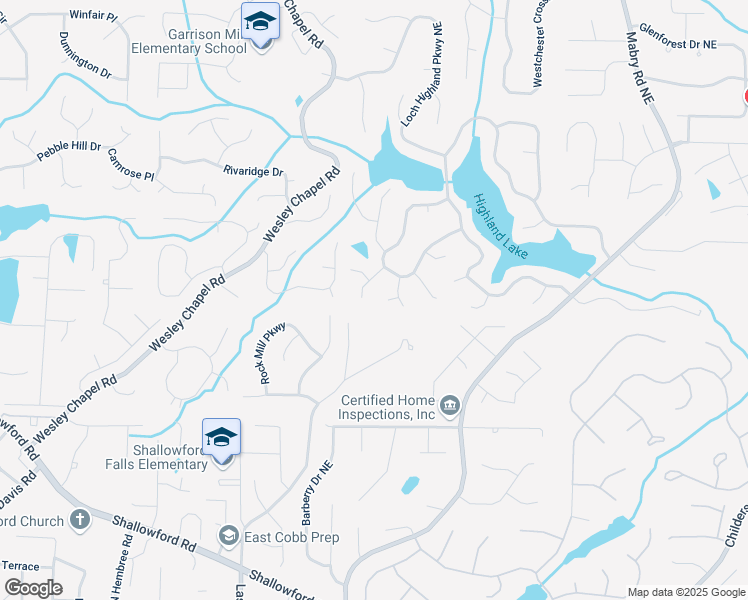 map of restaurants, bars, coffee shops, grocery stores, and more near 3800 Galloway Drive Northeast in Roswell