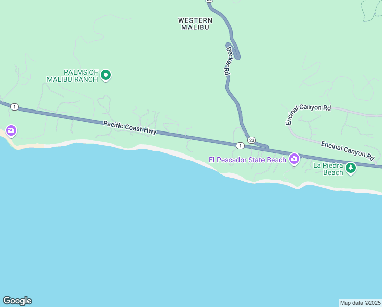 map of restaurants, bars, coffee shops, grocery stores, and more near 33334 Pacific Coast Highway in Malibu
