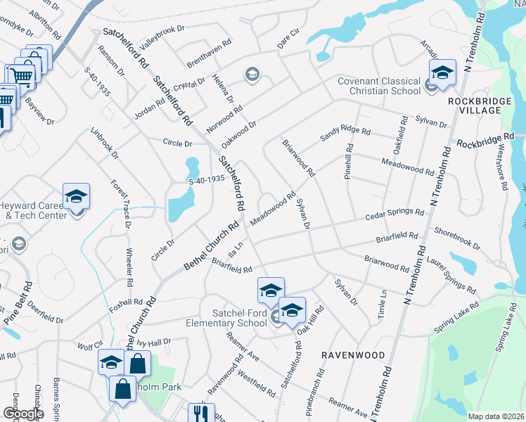 map of restaurants, bars, coffee shops, grocery stores, and more near 5 Orchard Circle in Columbia