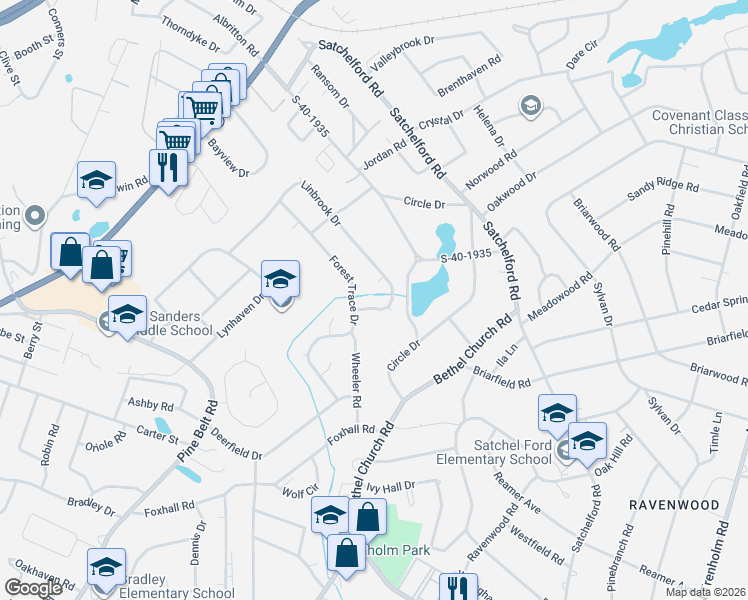map of restaurants, bars, coffee shops, grocery stores, and more near 3929 Linbrook Drive in Columbia