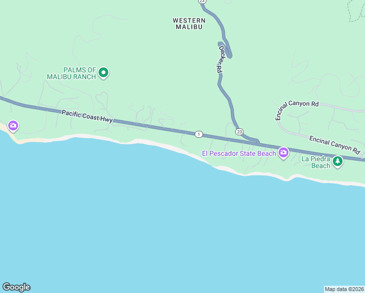 map of restaurants, bars, coffee shops, grocery stores, and more near 33306 Pacific Coast Highway in Malibu