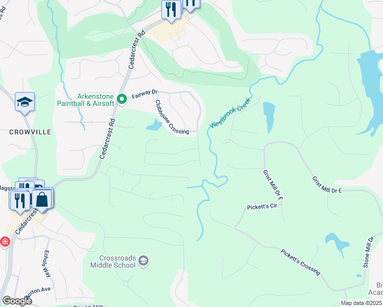 map of restaurants, bars, coffee shops, grocery stores, and more near 39 Clubhouse Way in Acworth