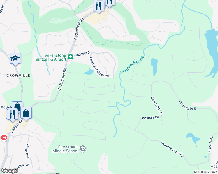 map of restaurants, bars, coffee shops, grocery stores, and more near 39 Clubhouse Way in Acworth