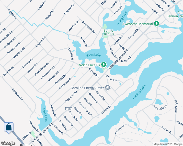 map of restaurants, bars, coffee shops, grocery stores, and more near 71 Crystal Road in Southport