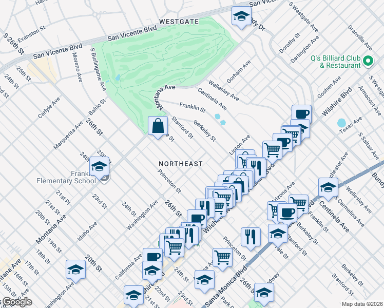 map of restaurants, bars, coffee shops, grocery stores, and more near 941 Yale Street in Santa Monica