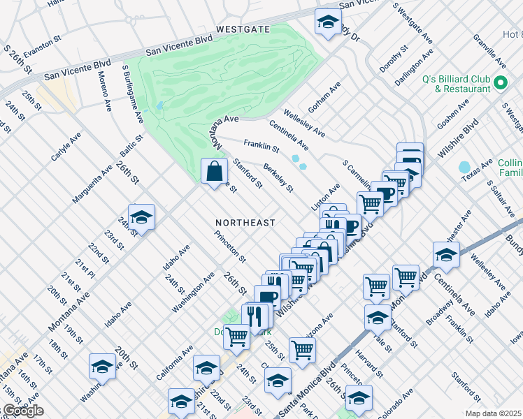 map of restaurants, bars, coffee shops, grocery stores, and more near 941 Yale Street in Santa Monica