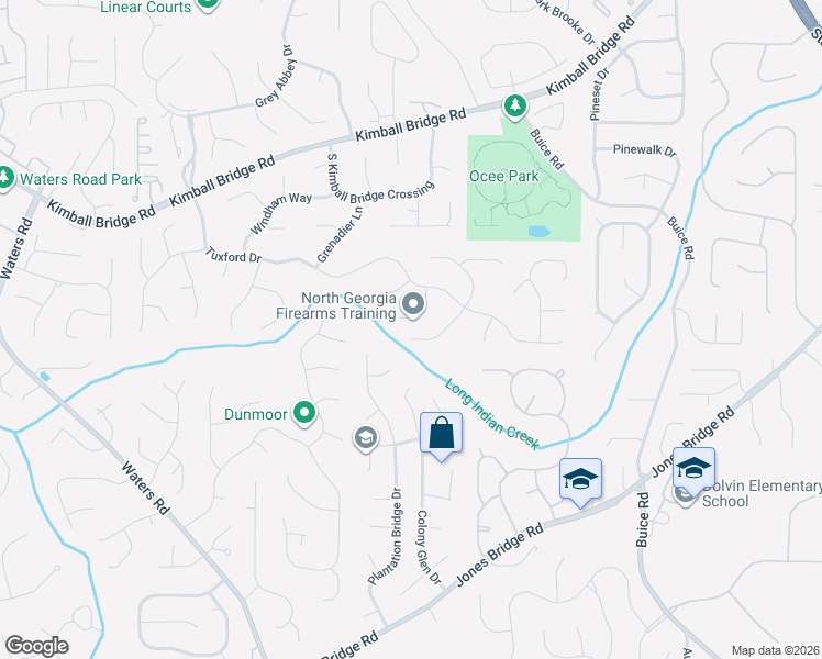 map of restaurants, bars, coffee shops, grocery stores, and more near 975 Ramsden Run in Alpharetta