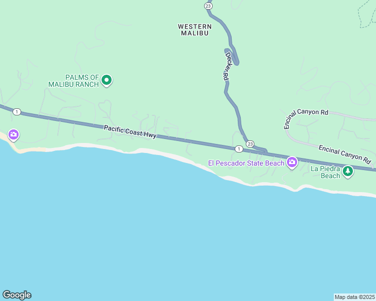 map of restaurants, bars, coffee shops, grocery stores, and more near 33330 East Pacific Coast Highway in Malibu