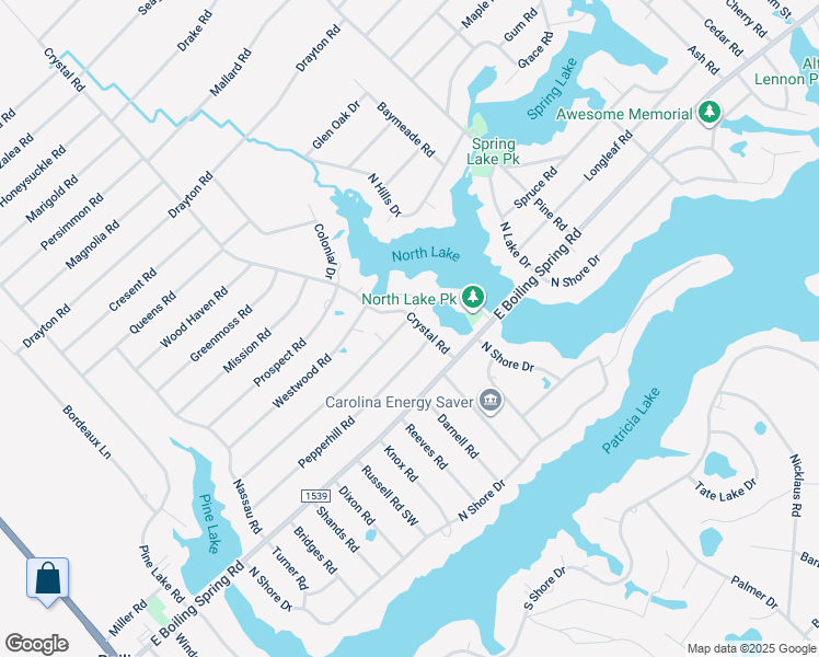 map of restaurants, bars, coffee shops, grocery stores, and more near 99 Crystal Road in Southport