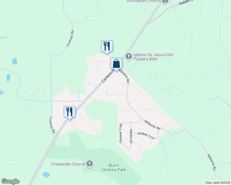 map of restaurants, bars, coffee shops, grocery stores, and more near 84 Tracey Lane in Dallas
