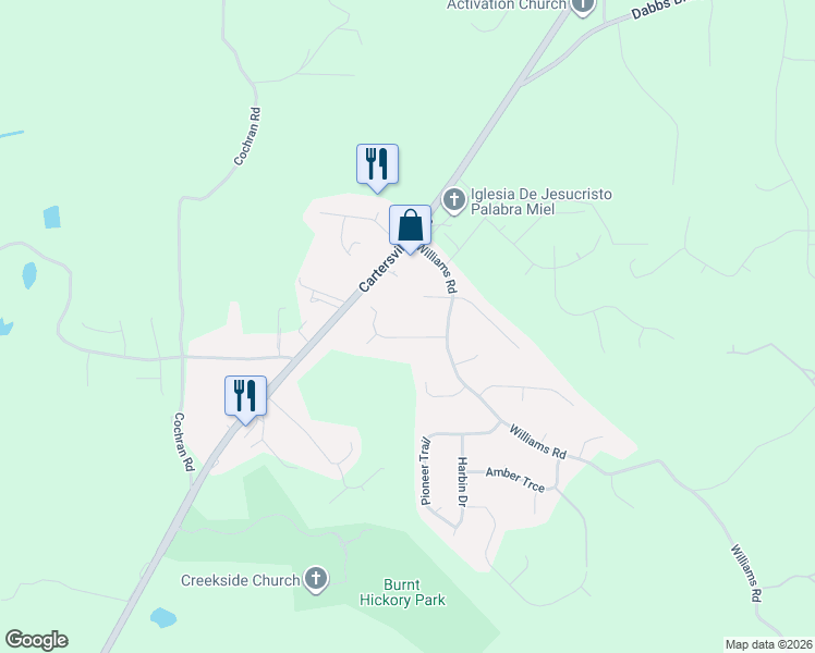 map of restaurants, bars, coffee shops, grocery stores, and more near 84 Tracey Lane in Dallas