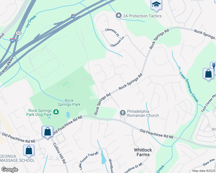 map of restaurants, bars, coffee shops, grocery stores, and more near 620 Reeves Hill Point in Lawrenceville