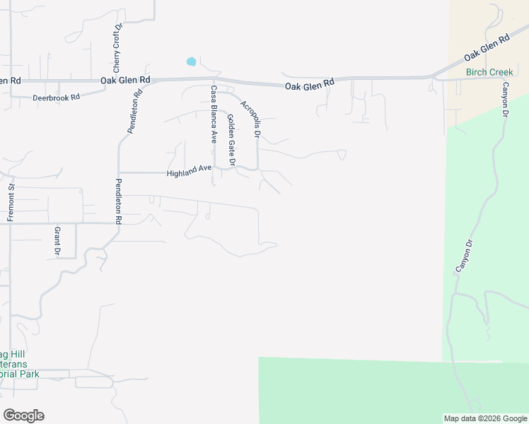 map of restaurants, bars, coffee shops, grocery stores, and more near 11627 Chalen Way in Yucaipa