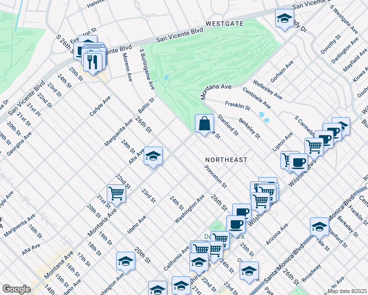 map of restaurants, bars, coffee shops, grocery stores, and more near 739 Moreno Avenue in Los Angeles