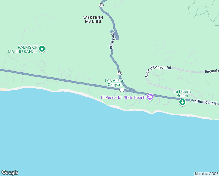 map of restaurants, bars, coffee shops, grocery stores, and more near 33218 Pacific Coast Highway in Malibu