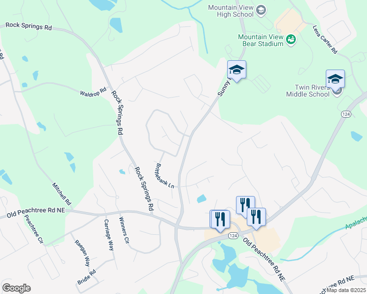 map of restaurants, bars, coffee shops, grocery stores, and more near 2175 Charleston Oak Circle in Lawrenceville